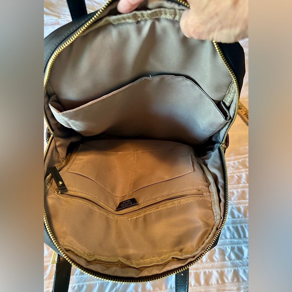 Tutilo New York Black Vegan Backpack Bag Purse School Diaper Bag. Pre-owned. - Picture 11 of 14